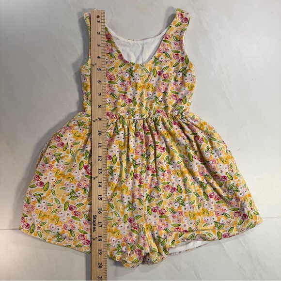 Sweet Honey Floral Romper‎ 5Y | Yellow Pink Spring Boutique Outfit - Picture 4 of 7